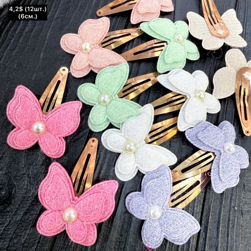 Дитячі заколки 10234 (6см.) Ціна за 12шт.